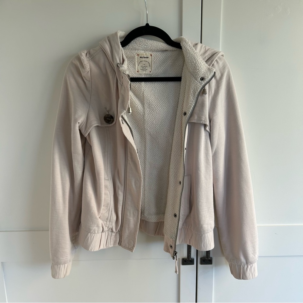Off White Hooded Jacket - Allihop from Anthropologie size small